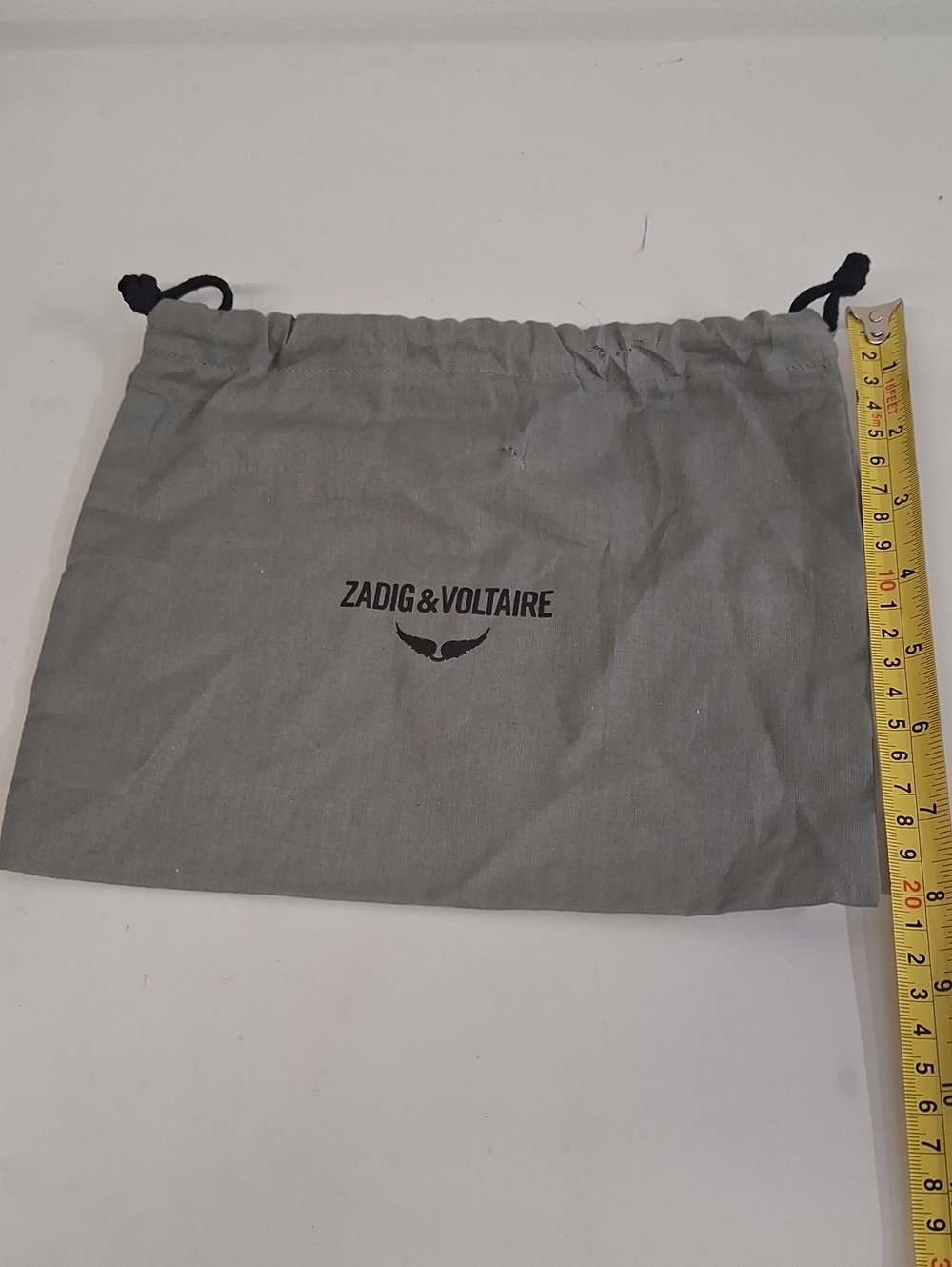 Zadig & Voltaire Gray Logo Drawstring Pouch
